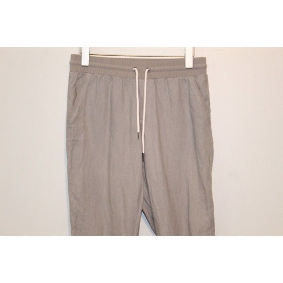 Athleta Bali Linen Ankle Pants Gray Lightweight Stretch Women's Size 8 H14016 - Picture 3 of 9